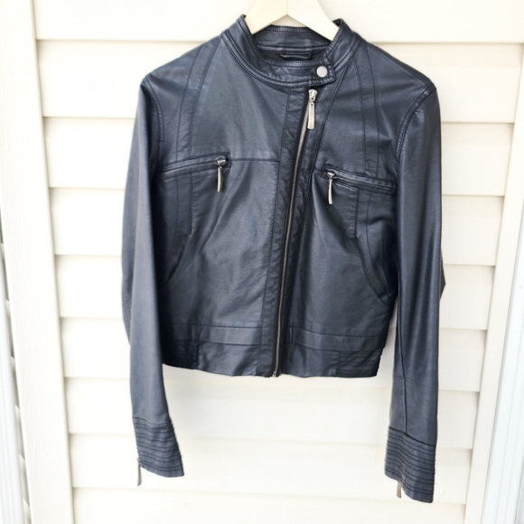 ➕Mossimo➕ Black Vegan Leather Moto Jacket - Picture 2 of 5